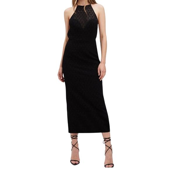 Bardot Dress Chameleon lace midi black size 8/L - Picture 1 of 8